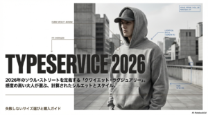TYPESERVICEはメンズもOK？ユニセックスに着こなすサイズ選びとおすすめのロゴT3選